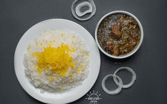 چلو قورمه سبزی